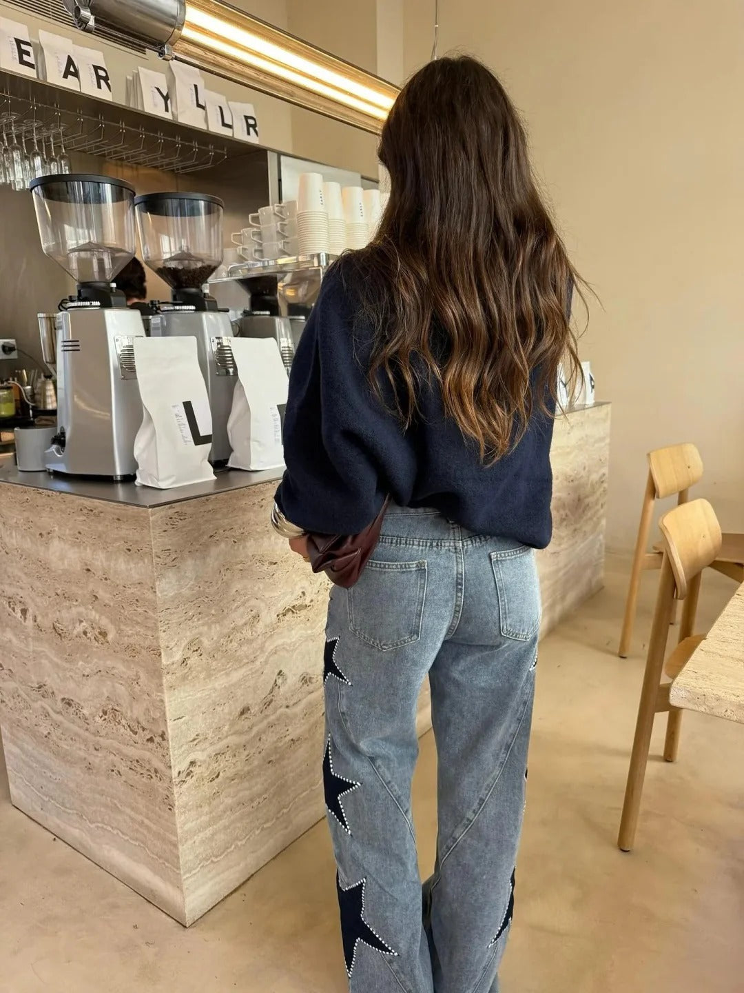 Melisa - Jeans Casual rectos de estrellas