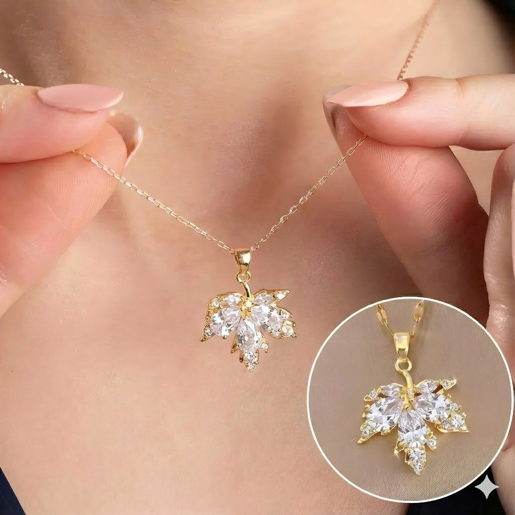 Pendientes Hoja Blanca de la Suerte + Collar Gratis - Elegantes y encantadores