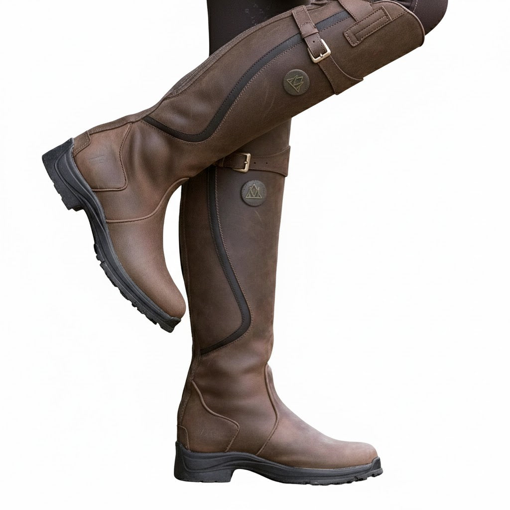 Mayte - Botas de Equitación de Cuero Impermeable