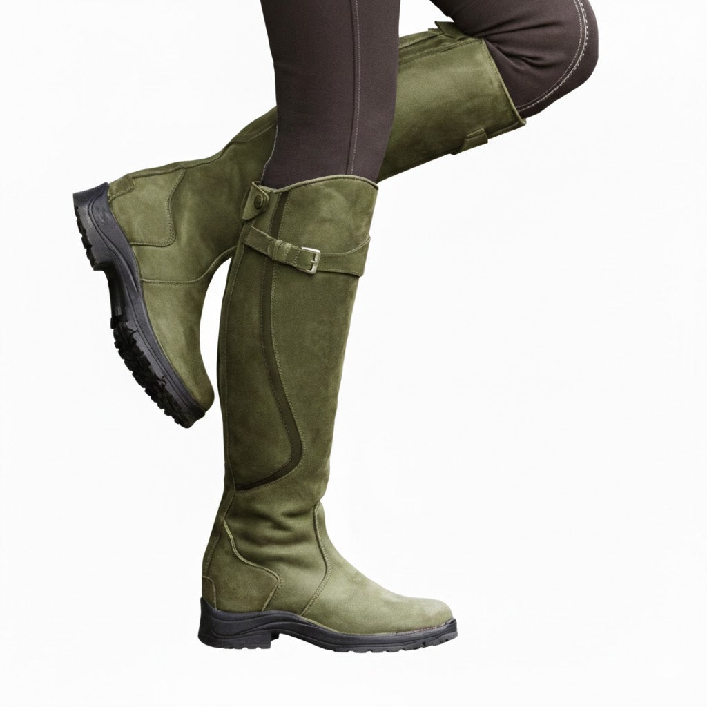 Mayte - Botas de Equitación de Cuero Impermeable