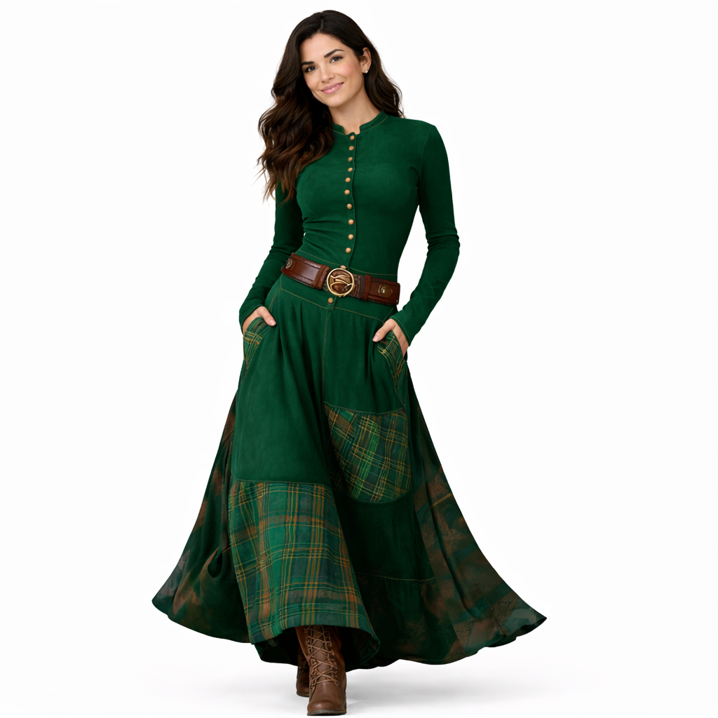 Adriana – Vestido Maxi Vintage Azul Marino