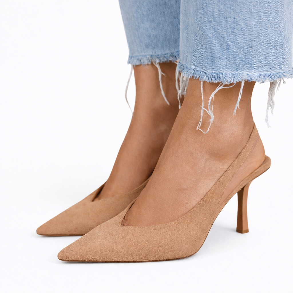 Alma - Zapatos slingback nude elegantes