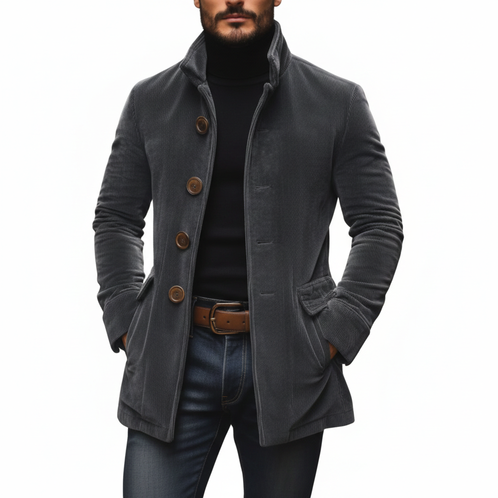 Vicente - Chaqueta Acanalada de Terciopelo Sintético