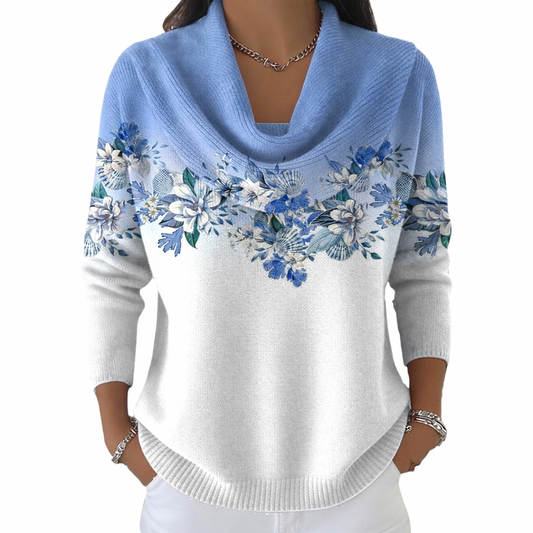 Amalia - Jersey floral con cuello suave
