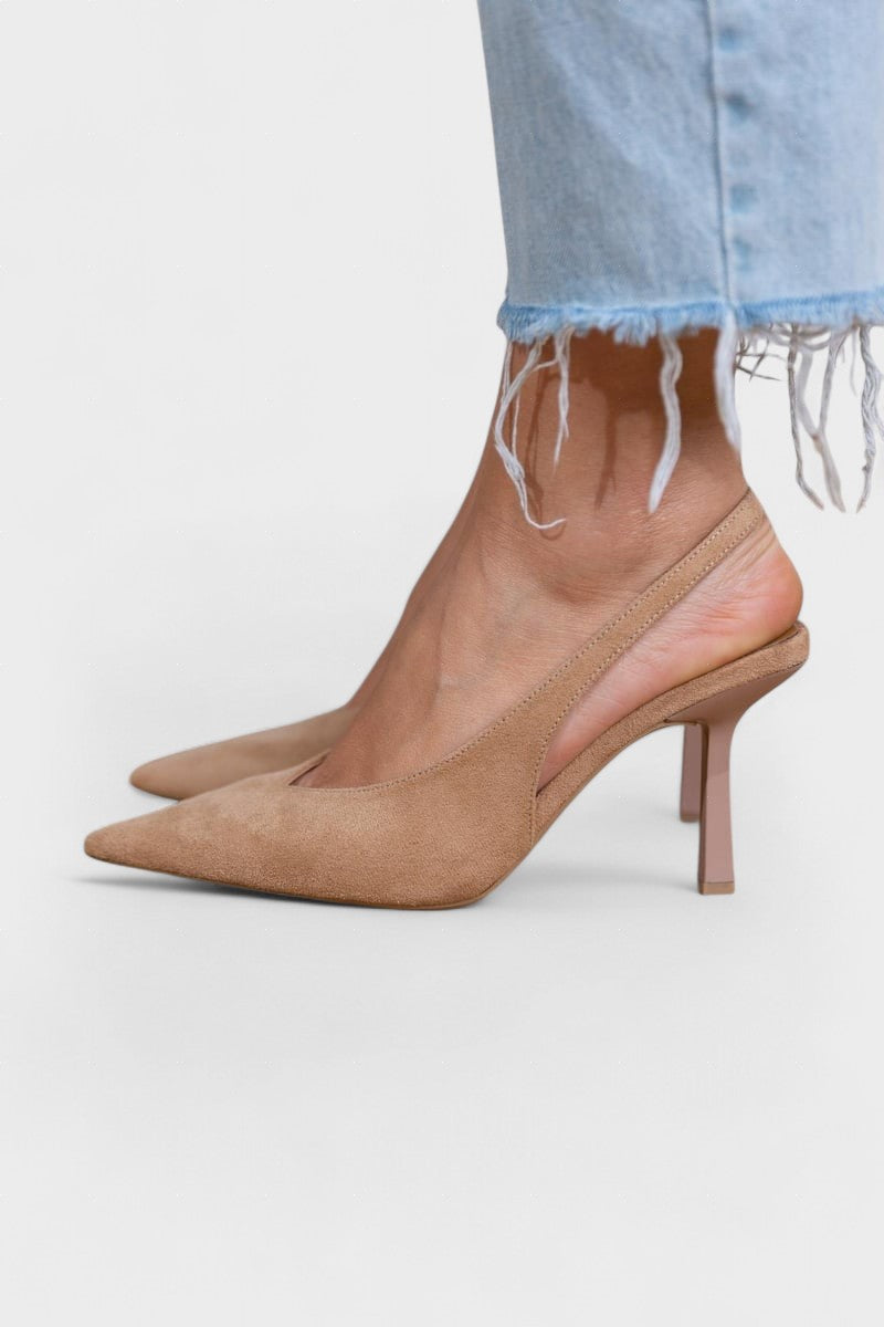 Alma - Zapatos slingback nude elegantes