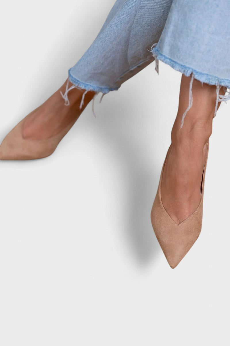 Alma - Zapatos slingback nude elegantes