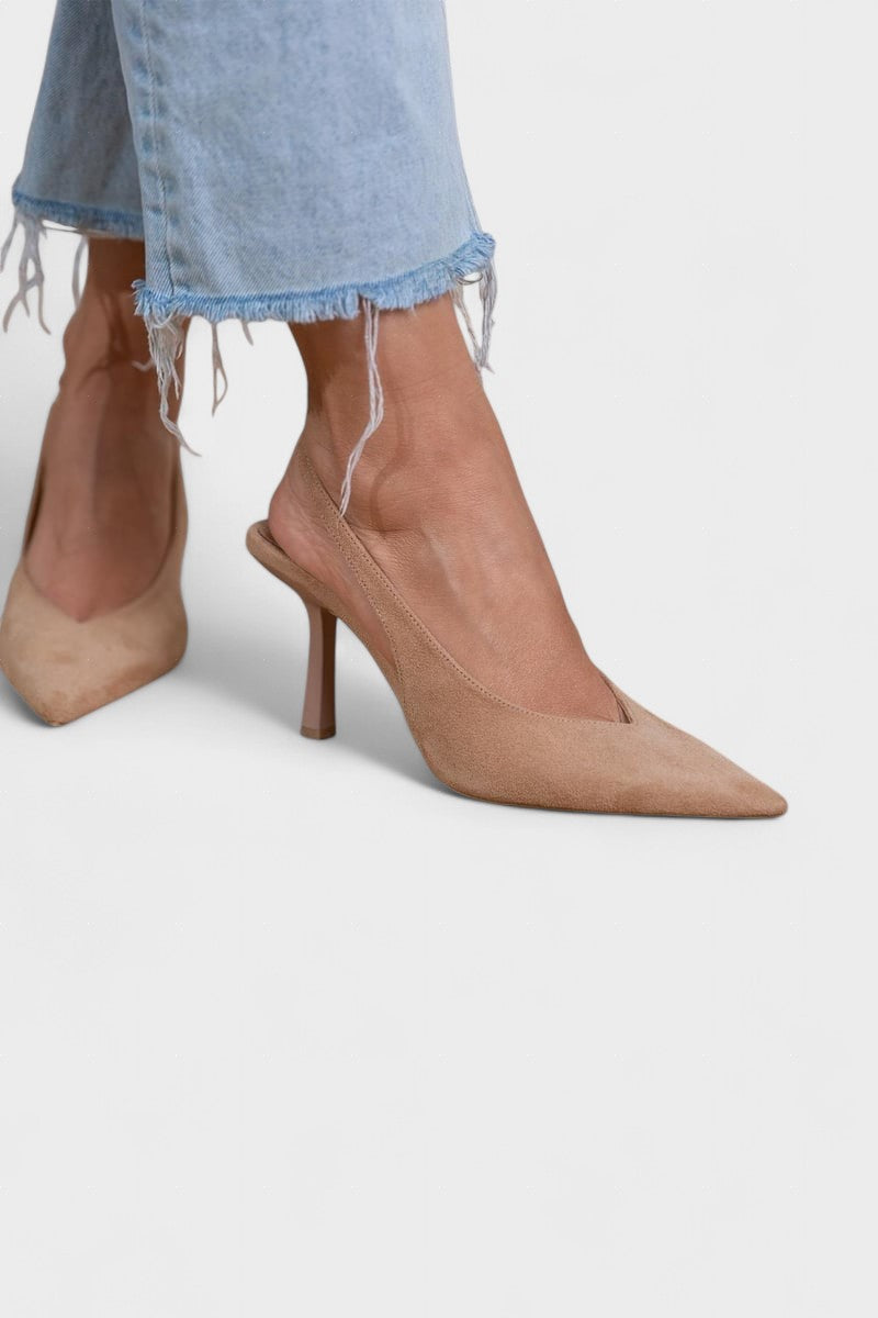 Alma - Zapatos slingback nude elegantes